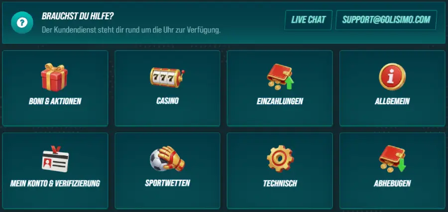 Golisimo Casino Kundensupport